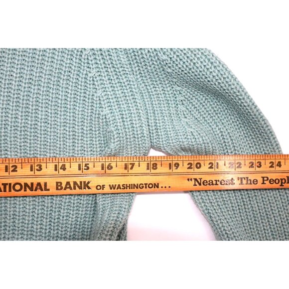 Wilfred XS Sage Green Chunky Knit Sweater With Intricate Openwork Pattern Preppy - Picture 3 of 8